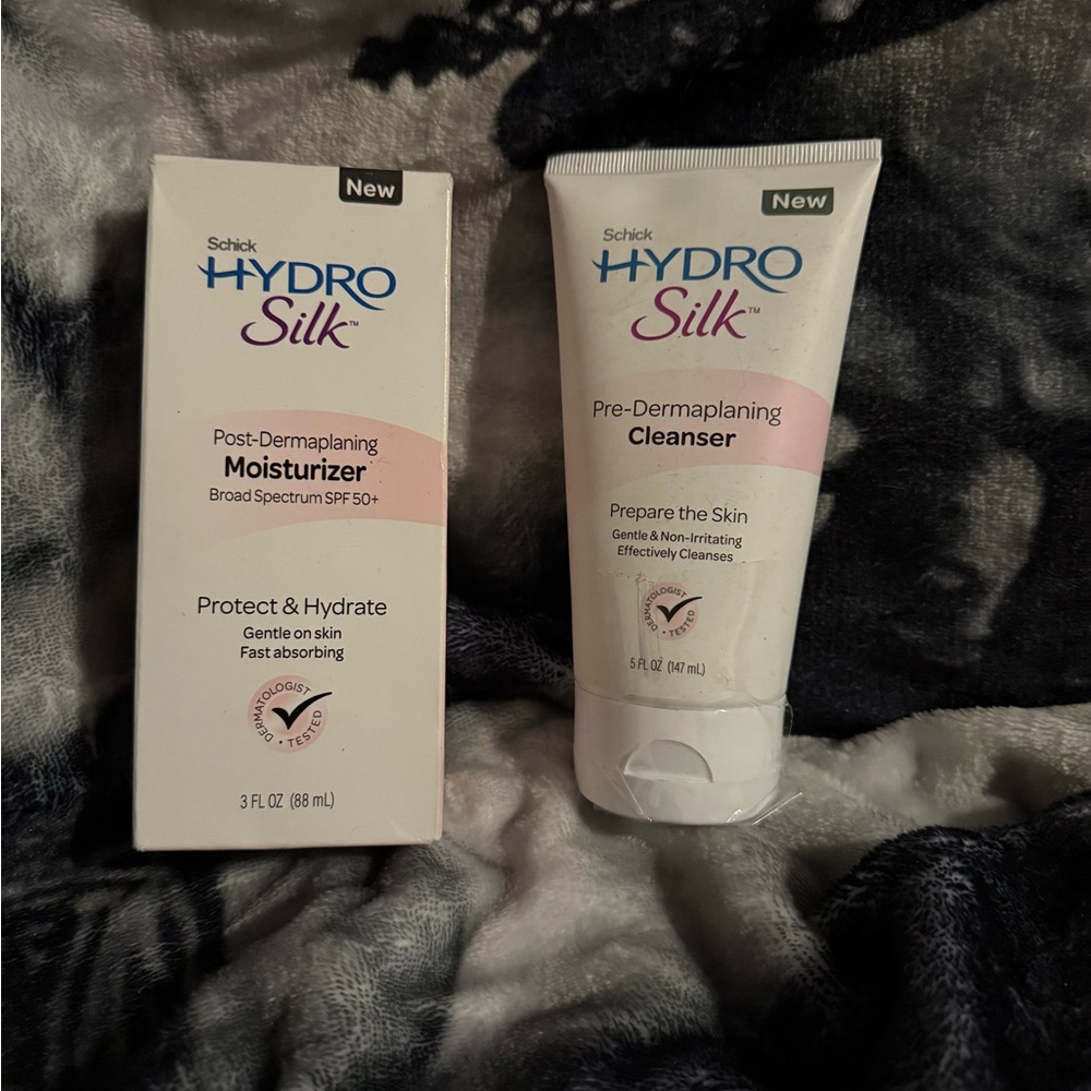 Schick Hydro Silk Pre-Dermaplaning Cleanser and Moisturizer Set